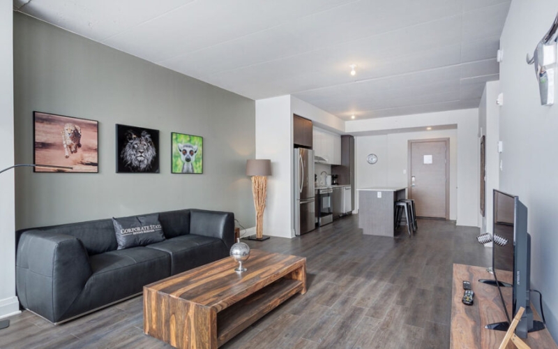 Furnished 1 Bedroom Apartment in Laval | with Gym | Equinoxe Building