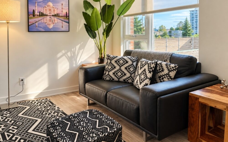 Chic Urban 2BR Apt with Balcony and Skyline Views