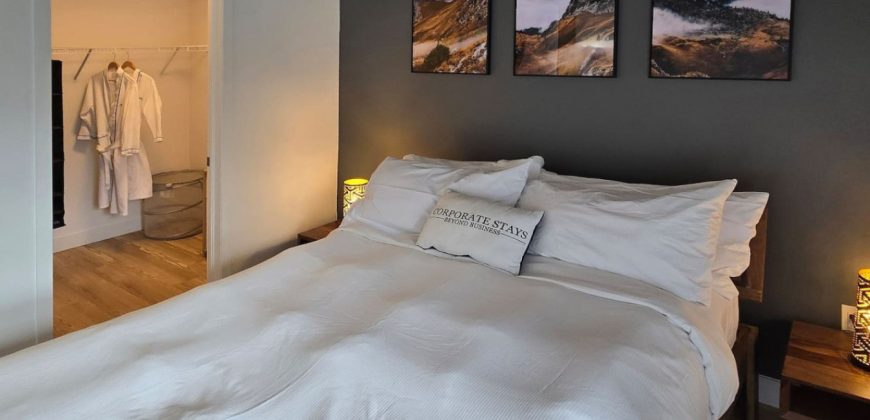 Pet-Friendly Furnished 1B Rental in Montreal with Skyline Views & Concierge