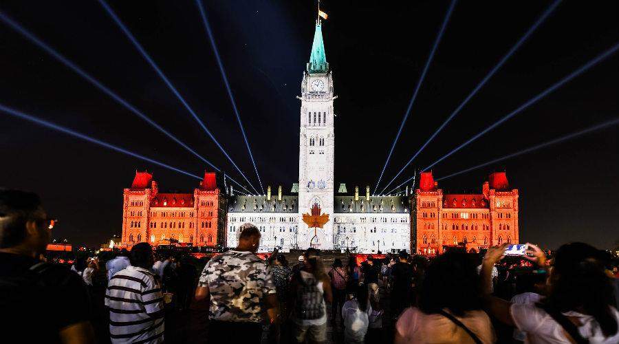 Lights and firework show at Parliament Hill on Canada Day